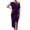 Purple, variant on Women'S Off the Shoulder Asymmetrical Velvet Midi Dress Short Sleeve Ruched Elegant Party Dresses Black XXL