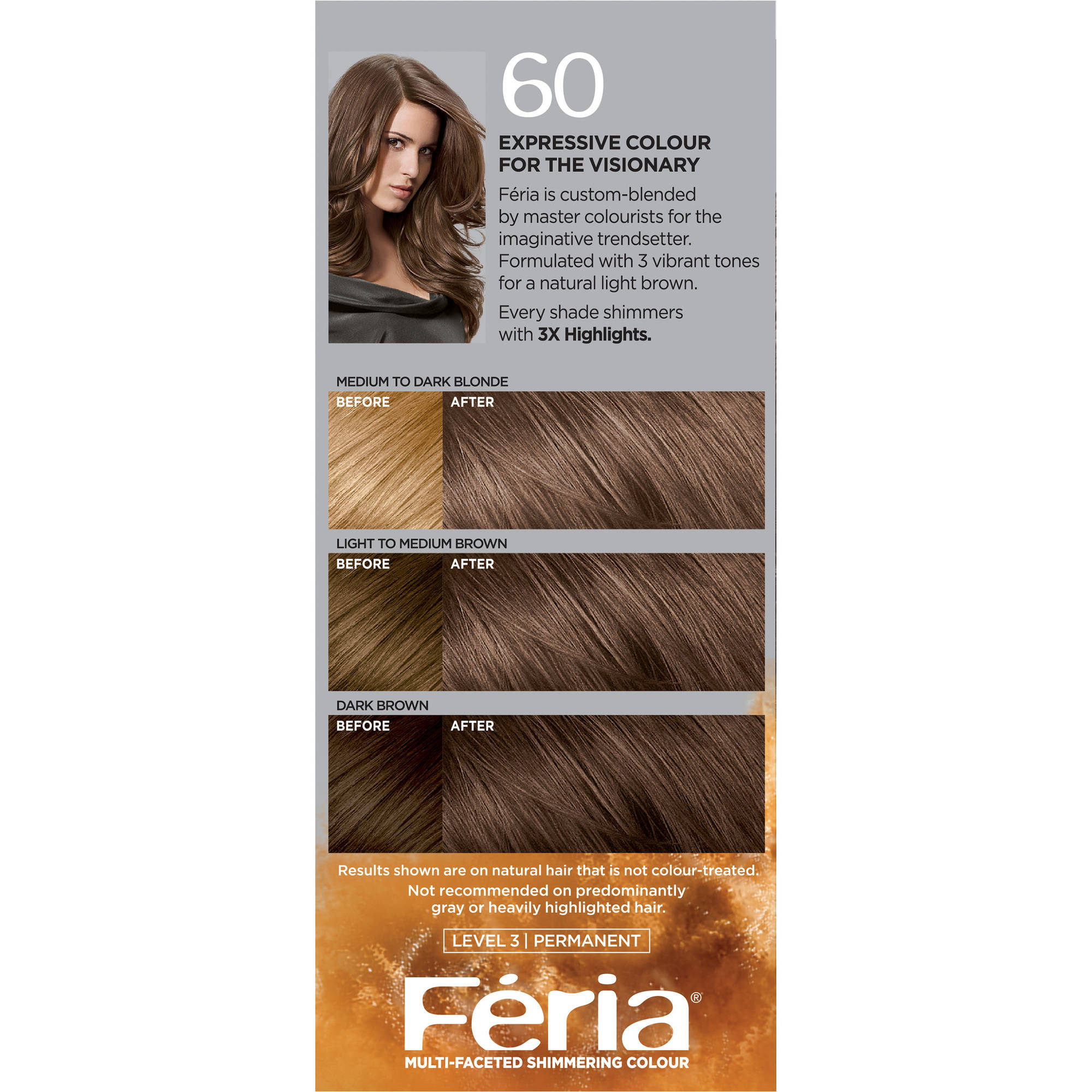 L'Oreal Paris Feria Permanent Hair Color, 60 Crystal Brown Light Brown - image 5 of 9