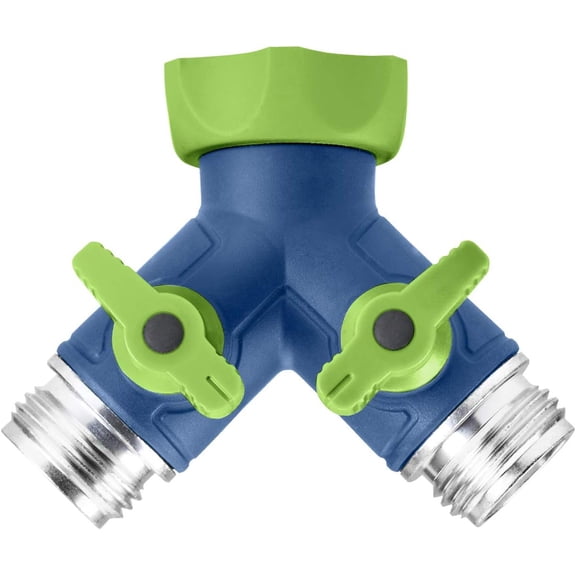 Atayal Garden Hose Connector Tap Splitter, Y Hose Connector, Easy Grip Splitter with Shut-Off Valves (Two Way)