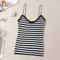 thumbnail image 2 of GigrtiJin Womens Striped Print Camisole Sleeveless Tank Top Slim Crop Vest Top Knit V-Neck Basic Cami Shirts, 2 of 3