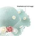 thumbnail image 4 of Girls Sun Hat with Shoulder Bag Set Large Brim Flower Beach Summer Hat Straw Purse Beach Bag Cute Flower Summer Beach Cap, 4 of 6