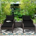 thumbnail image 3 of Costway 5PCS Patio Rattan Wicker Furniture Set Sofa Ottoman Coffee Table Cushioned Black, 3 of 10