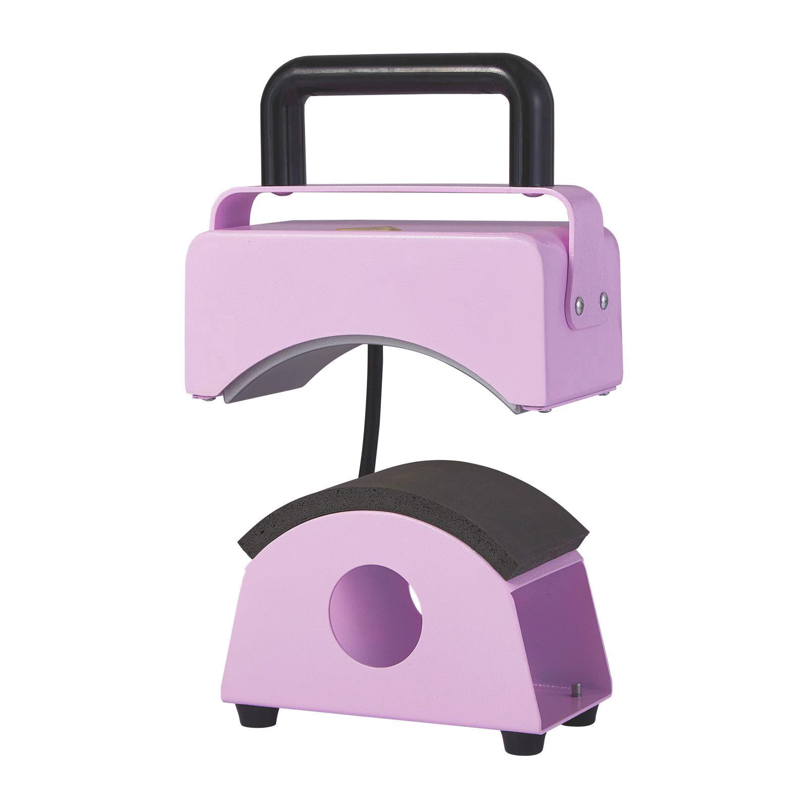 Mini Hat Heat Press Machine with 5.9x3.15 Inch Curved Plate Integrated Control Panel Safety Base Glove Auto Shut Off Purple