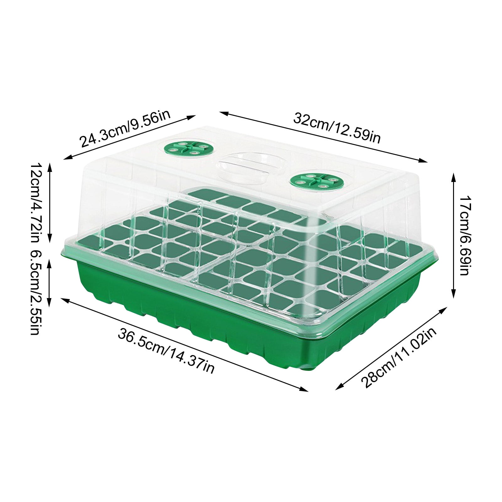 48 Cell Seed Starter Tray Kit Seedling Germination Box with Humidity Dome Propagation Tray Plant Growing Container Indoor Gardening Seed Starting Cultivation Set