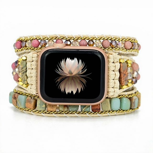 Correa de reloj con cuentas bohemias, pulseras con dijes, pulsera de reloj con cuentas, correa de reloj trenzada, Compatible con iWatch