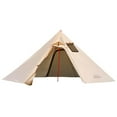 thumbnail image 1 of Tente Légère Chaude avec Fenêtre de Conduit avec Fenêtre de Conduit Ignifuge Tentes Tipi pour la Randonnée et le Backpacking - Kaki, 1 of 7