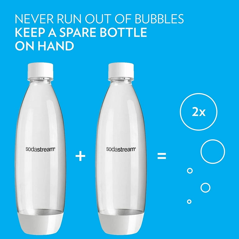 1 L White Slim Bottles Twin Pack - SodaStream