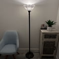 thumbnail image 3 of Tiffany Floor Lamp Vintage White Hexagon Stained Glass Mission for Living Room Bedroom 12'W*12"D*66"H, 3 of 6