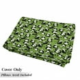 thumbnail image 5 of Panda Floor Pillow Lounger Cover, Little Playful Cartoon Animals Chinese Bears Eats Exotic Bamboo Leaves, Nap Mat Printed Fabric Case for 5 Pillows, 88" x 36", Fern Green Brown White, by Ambesonne, 5 of 5
