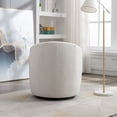thumbnail image 3 of Accent Chair Sofa Armchair With Black Powder Coating Metal Ring Teddy Fabric Soft Cushion Chair For Living Room Lounge Bedroom, 3 of 8