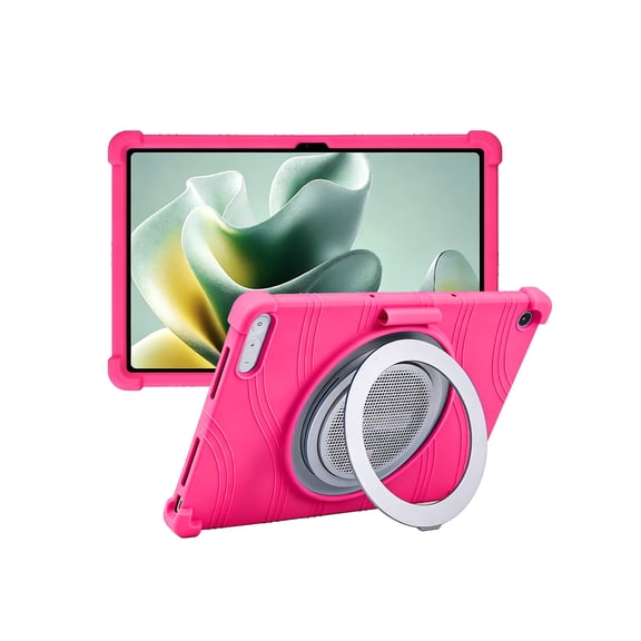 HYRACPO Silicone Case for MOTO PAD 70 GROOVE/Lenovo Tab Plus Gen 2 12.1 inch, Soft Flexible Shockproof Protective Tablet Cover, Anti-Scratch & Lightweight Slim Design-Rosered