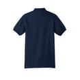 thumbnail image 6 of Hanes Men's Ecosmart Jersey Polo, Short Sleeve Collared Shirt, 50-50 Cotton-Polyester, Navy, M, 6 of 6