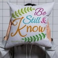 thumbnail image 6 of 1pc Be Still Know Painting Large Stencil 11.8x11.8" PET Creative Fonts Big Stencil Reusable Artistic Words with Plants Embellishments Wall Stencil Template for Scrapbook, 6 of 7