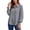 *Gray, variant on Women's Smocked Cuff Button Down Shirt , Ladies' Long Sleeve Work Blouse , Elegant Hidden Placket Office Top For Women, Navy , S-2XL