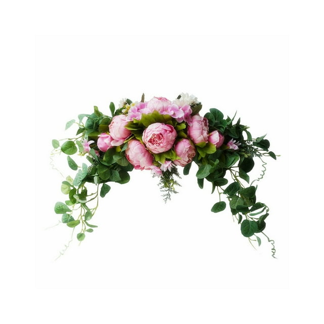 Flor de boda simulación Naiovety hojas verdes artificiales colgante decorativo rosa
