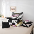 thumbnail image 6 of Homewish High Heels Perfume 7-Piece Twin Bedding,Lipstick Books Handbag Bedding Comforter Set,Pink,Black Reversible, 6 of 8