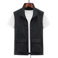 thumbnail image 2 of Miluxas Men's Outdoor Work Safari Fishing Vest Clearance Casual Lightweight Travel Photo Cargo Vest with Multi Pockets Black 14(XXXXL), 2 of 3