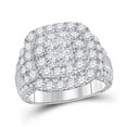 thumbnail image 2 of 14kt White Gold Womens Princess Diamond Cluster Bridal Wedding Engagement Ring 3-1/2 Cttw, 2 of 3