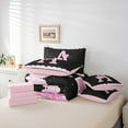 thumbnail image 6 of Manfei Letter A Monogrammed 7-Piece Twin Bedding Sets,Pink Bow Bowtie Bedding Comforter Set,Galaxy Starry Sky Sheet Sets For Child,Microfiber Room Decorative Reversible, 6 of 8