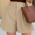 thumbnail image 5 of Shorts for Women Elegant Dressy Shorts for Summer to Smart-Casual Wardrobe with Pockets and Wide-Leg Brown XL, 5 of 6