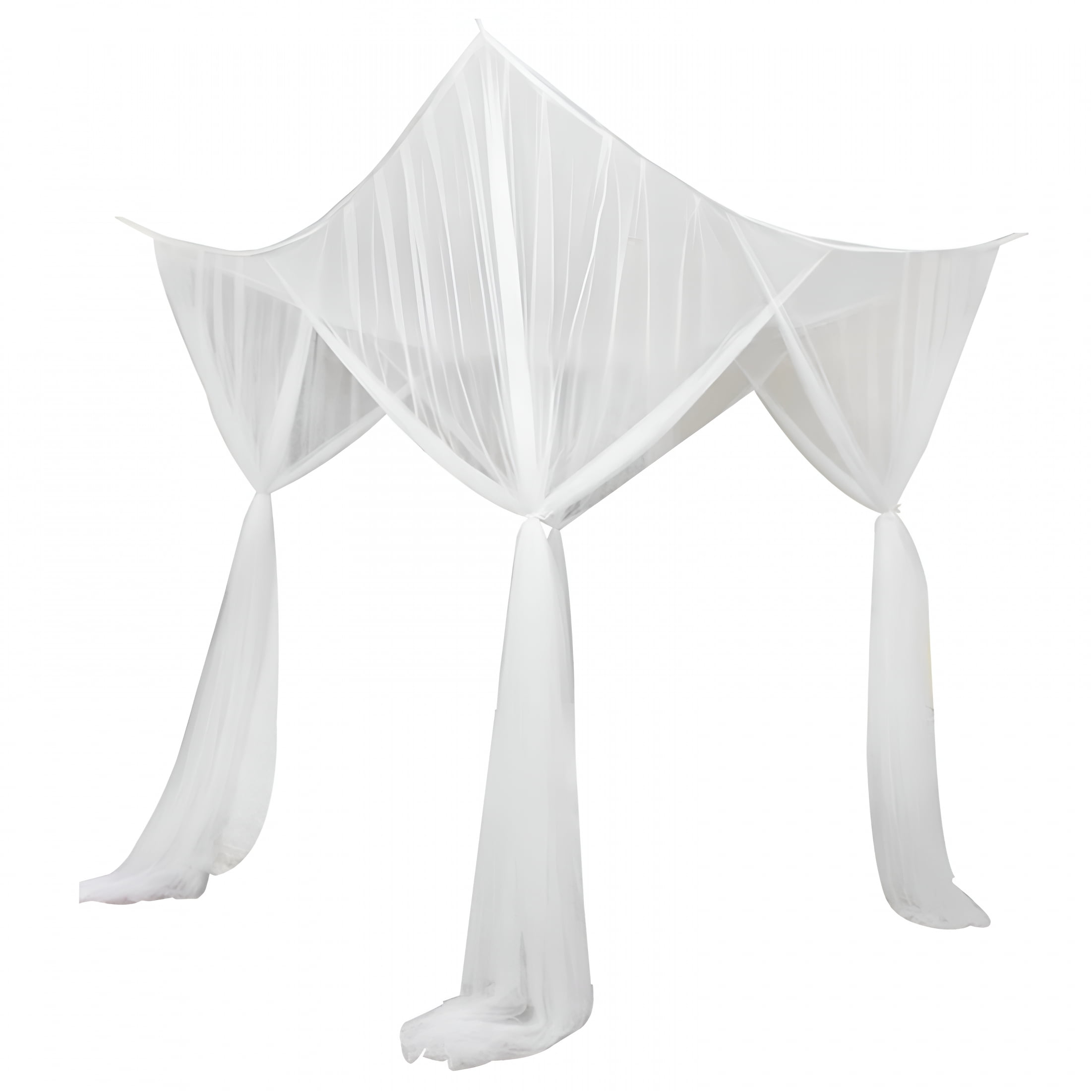 AUQ 2026 New 4 Corner Post Canopy Bed Curtain Bed Drape Hanging Bed Valance Netting for Women White for Bedroom, Bed Decor, Relaxation, Sleep, Romantic Setting.