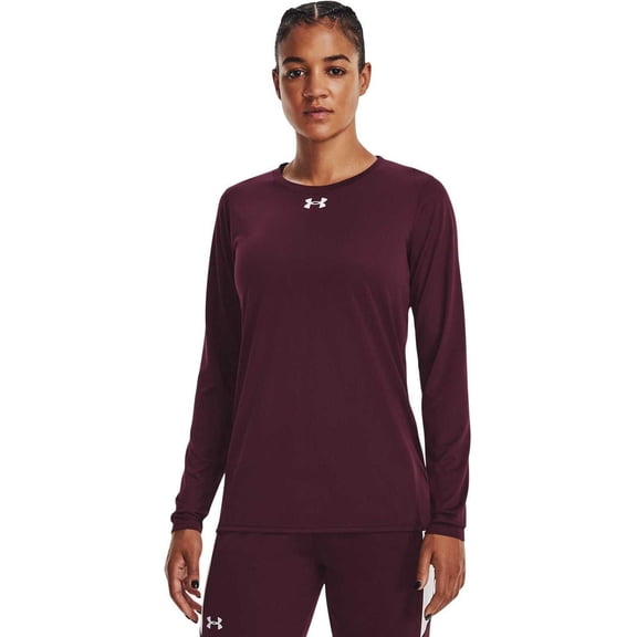 Under Armour 1376852 Ladies' Team Tech Long-Sleeve T-Shirt - MAROON
