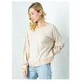 thumbnail image 6 of Fashion Taupe Knit Open Back Long Sleeve Top, 6 of 6
