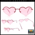 thumbnail image 2 of Womens Hippie Bubbly Heart Shape Half Rim Metal Retro Sunglasses All Pink, 2 of 7