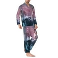 thumbnail image 3 of Bingfone Men'S Pajama Set 2 Piece Loungewear Pjs, Long Sleeve With Pajama Pants-Boat Lighthouse Storm Waves, 3 of 9
