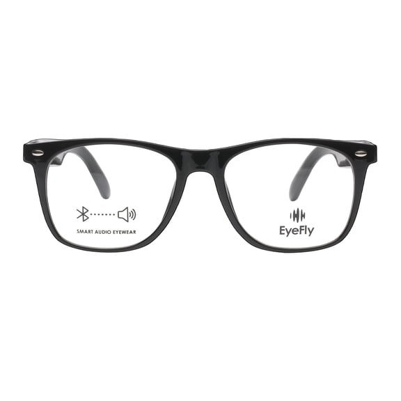 Eyefly Stream Prescription Ready Bluetooth Rechargeable Unisex Eyeglasses,Black, Includes Case