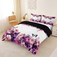 thumbnail image 2 of Homewish Gothic Skulls Duvet Cover Queen for Kids, Watercolor Butterfly Wildflower Queen Bedding, Black Reversible, 3-Piece, 1 Duvet Cover and 2 Pillowcases, 2 of 5
