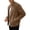 Khaki, variant on Faux Suede Men's Top Stand Up Cardigan With Soft Texture Jacket Zipper Loose Commuting Sports Windbreaker Blue 2XL