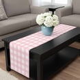 thumbnail image 4 of Pink Buffalo Plaid Table Runner 60 Inches Long, Farmhouse Pink White Checkered Kitchen Coffee Dining Table Decoration for Home Party Birthday Wedding Home Decor 13x60 Inches, 4 of 8