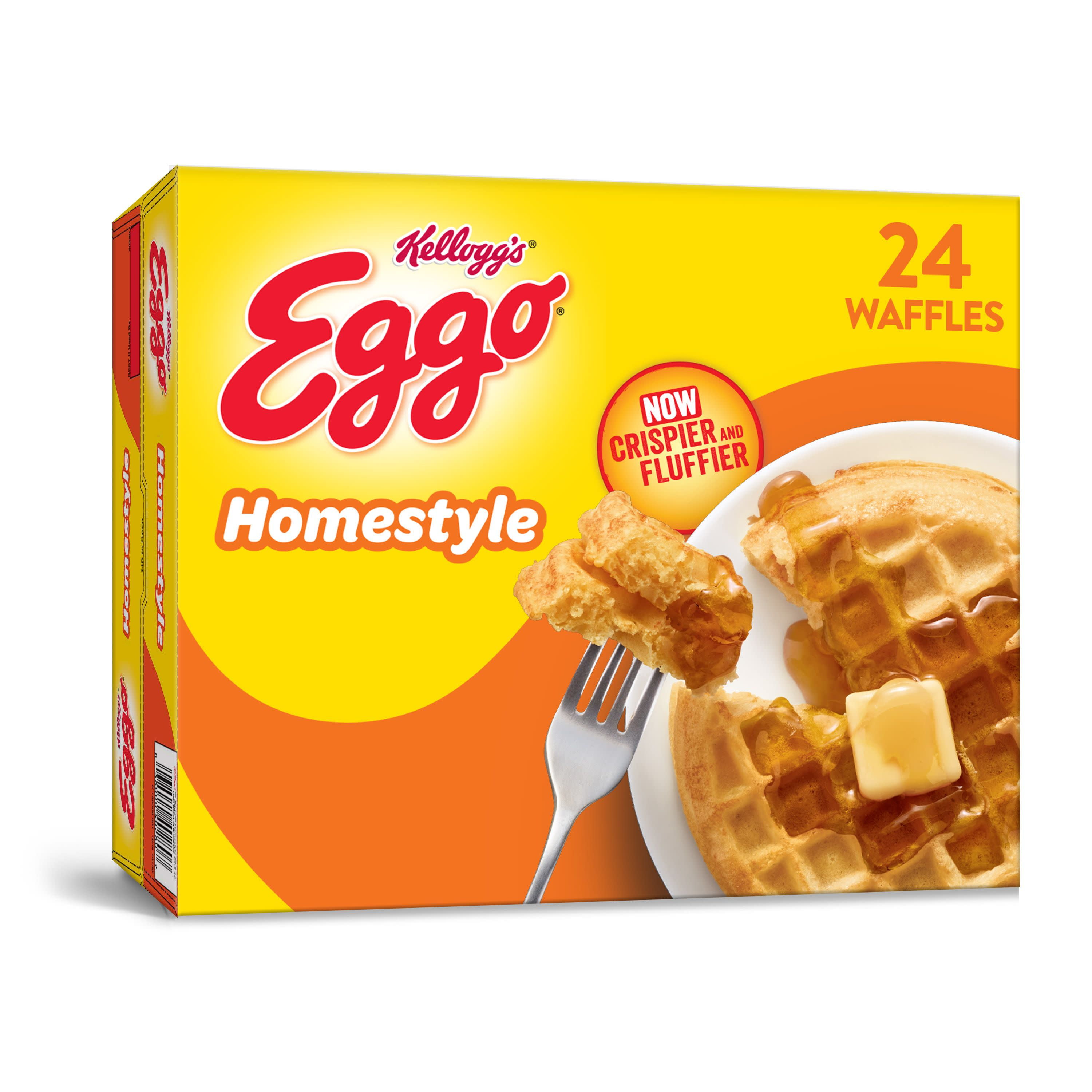 Kellogg's Eggo, Frozen Waffles, Homestyle, Family Pack, 24 Ct, 29.6 Oz