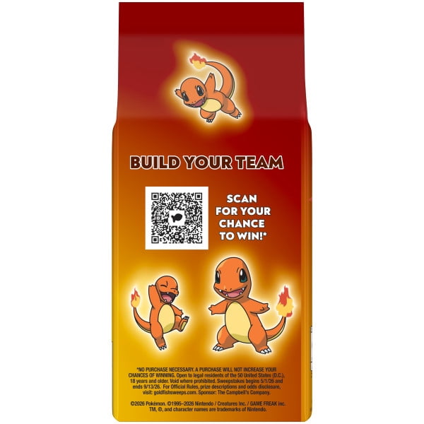 Goldfish® LTO Pokémon Charmander Edition Cheddar Cheese Baked Snack Crackers, 6.6 Oz Bag