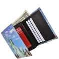 thumbnail image 6 of Men's Genuine Leather Center Flap Credit Card ID Holder Trifold Statue of Liberty Wallet, 6 of 9