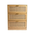 thumbnail image 3 of Loft & Luv Rattan 3-Tier Shoe Cabinet, Natural, 3 of 8