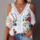 thumbnail image 2 of Camisetas con hombros descubiertos para mujer, blusa ahuecada de media manga, camiseta gráfica de encaje con cuello en V de verano, Tops holgados Pompotops  hkajfhjk468153, 2 of 5