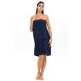 thumbnail image 2 of Women's Wrap with Adjustable Closure 100% Terry Spa Body Wrap Shower Bath Towels Navy S/M, 2 of 6