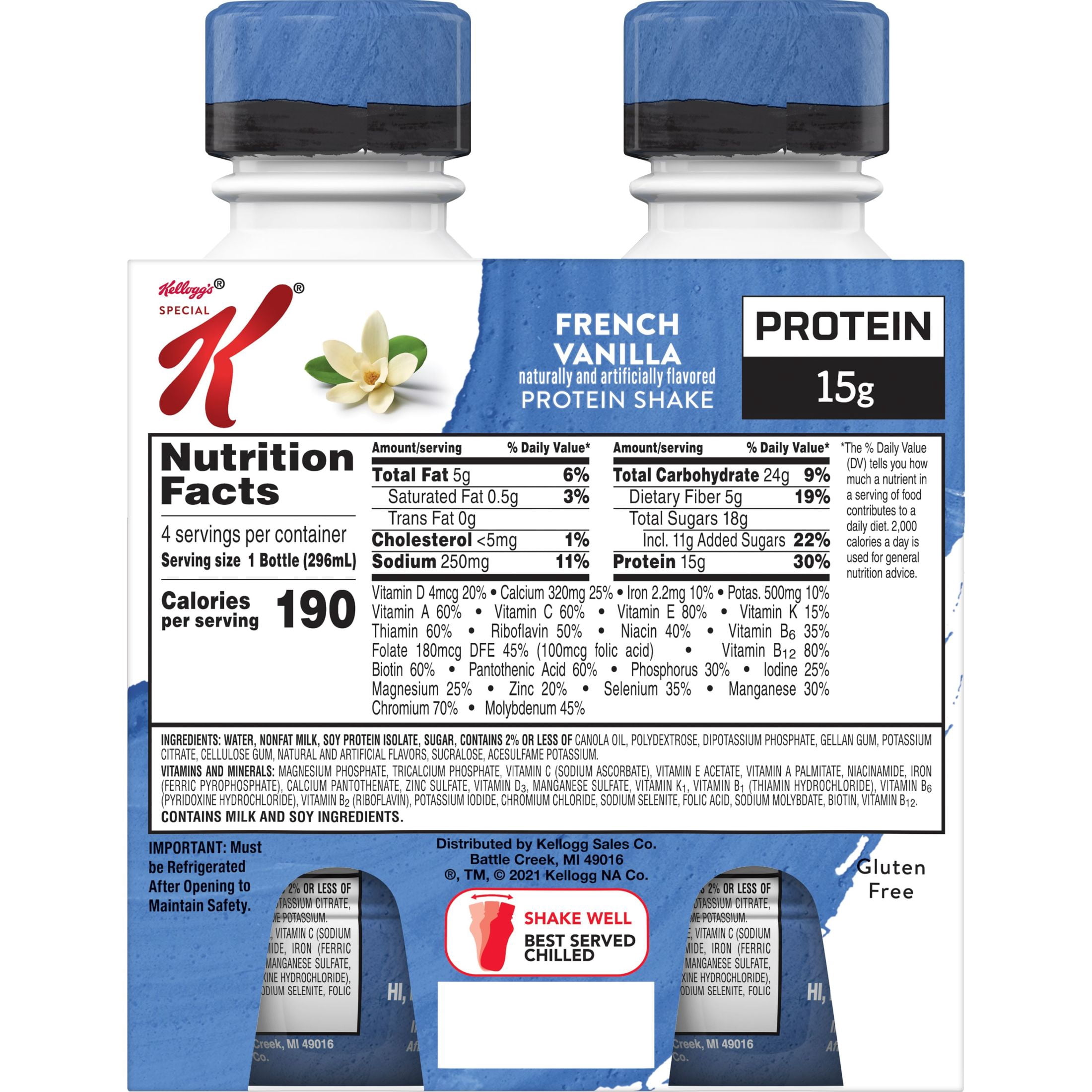 Kellogg's Special K French Vanilla Protein Shakes, Gluten Free, 40 oz, 4 Count