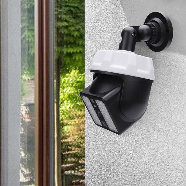 Luz De Cámara Falsa Simulación Monitoreo Farola LED Giratorio para Entrada de Casa (B)
