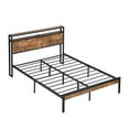thumbnail image 7 of Full Size Metal Platform Bed Frame with Wooden Headboard and Footboard with USB LINER, No Box Spring Needed, Large Under Bed Storage, Easy Assemble, 7 of 7