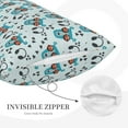 thumbnail image 2 of Plush Throw Pillow Covers, Cute Dog music Pillow Cases with Invisible Zipper, Breathable Microfiber Pillow Cases Standard Size for Sleeping Bedroom Sofa Living Room, 2 of 5