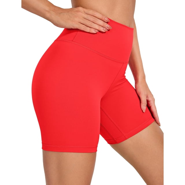 Shorts Biker para Mujer CRZ YOGA Cintura Alta 15 cm Rojo XS