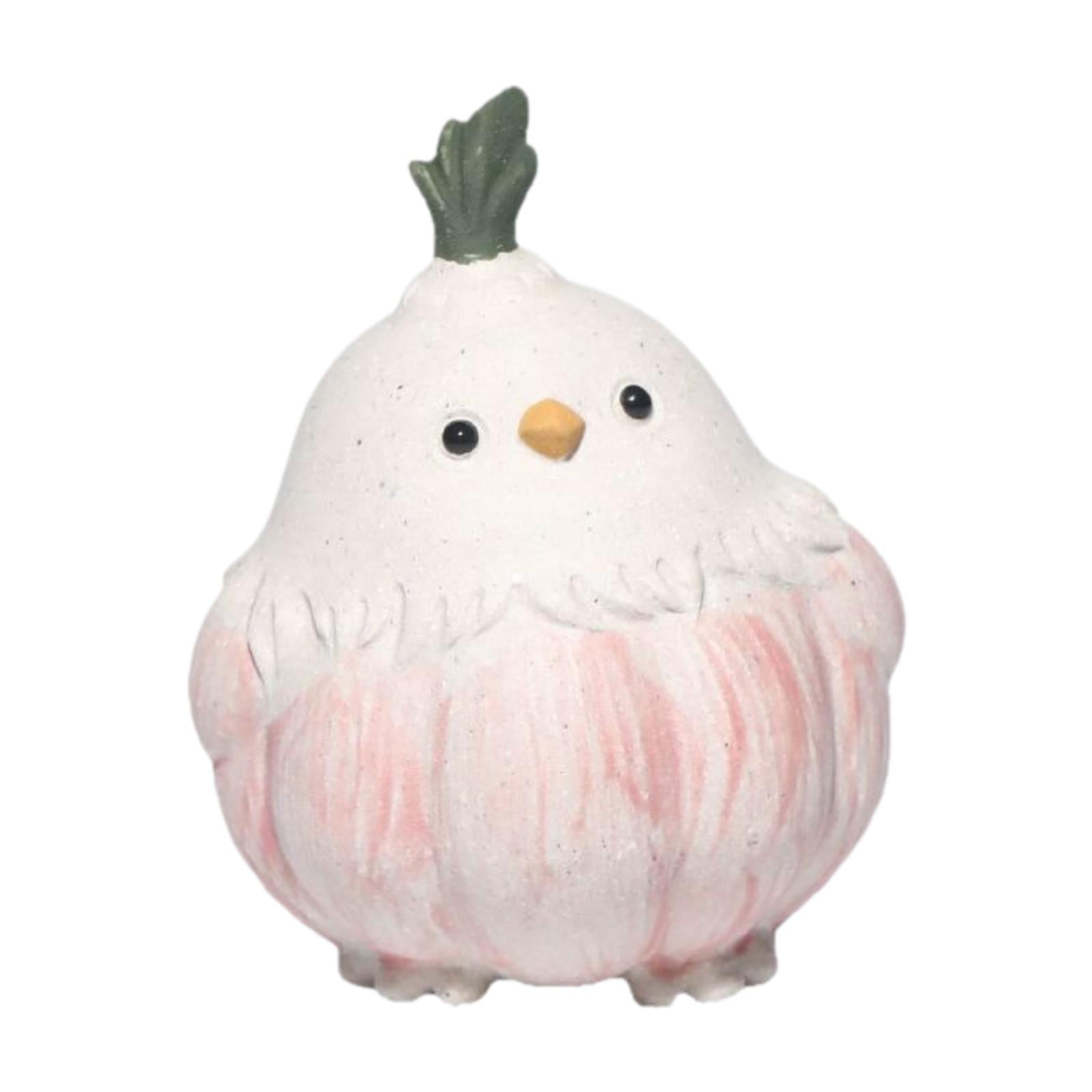 TISHITA Garlic Bird Statue Cute Tea Pet Sculpture Purple Sand Garlic Bird Figurine Desktop Ornament Tea Companion Suitable for Shelf Office Bedroom Home Decoration Gift 5cmx5.3cmx5.5cm