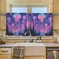 thumbnail image 2 of Yayeee Kitchen Curtains Tier Set of 2 Light Filtering 57"x24" Over Sink Window Panels, Neon Jellyfish, 2 of 7