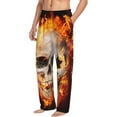 thumbnail image 2 of Junzan Men'S Pajama Pants Satanic Skull Sleepwear Pants Pj Bottoms Drawstring And Pockets, 2 of 9