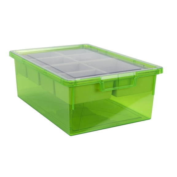 Bin/ Tote/ Tray Divider Kit - Double Depth 6" Bin in Neon Green - 1 pack