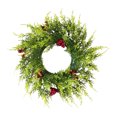 thumbnail image 2 of Qwtwty Artificial Christmas Wreath with Red Berries, Farmhouse Winter Wreaths Hanging Ornament for Indoor Outdoor Wall Window Home Holiday Christmas Decor, 2 of 7