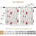 thumbnail image 6 of Renaiss 26 x 24 Inch Christmas Tree Cafe Small Window Curtains for Kitchen Bathroom Red Gray Cedar Pine Half Window Curtains Forest Snowflakes Rod Pocket Back Tab Curtains Winter Home Decor 2 Panels, 6 of 8